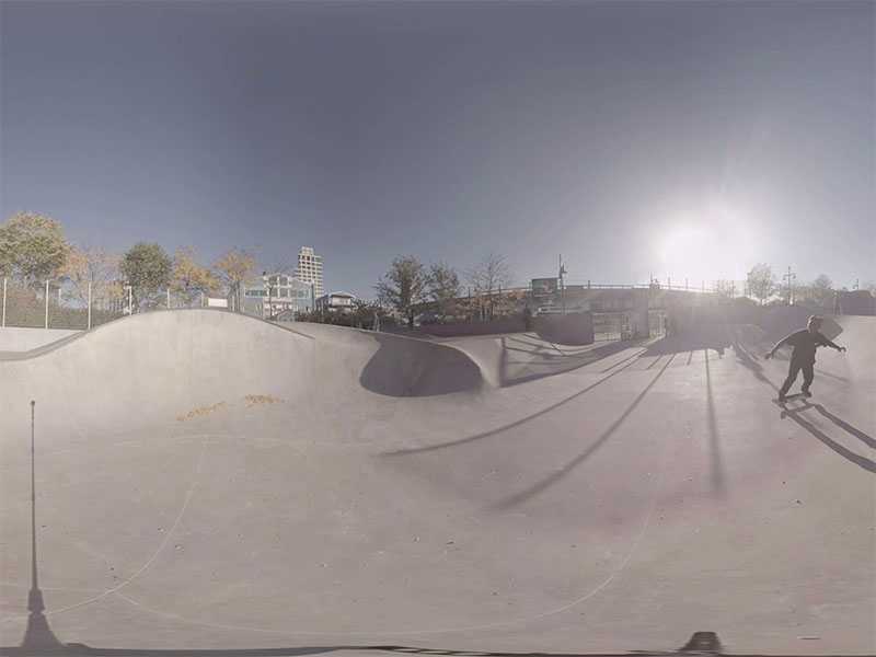 360 video still of skateboard park